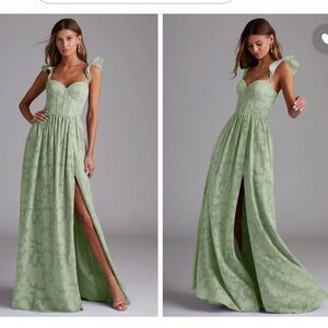 Azazie Denisse dress in Dusty Sage